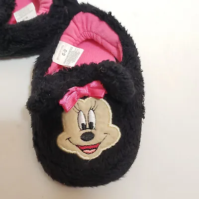 Disney Minnie Mouse Toddler Girl Slippers Pink Black Size  Toddler 6-9 • $12
