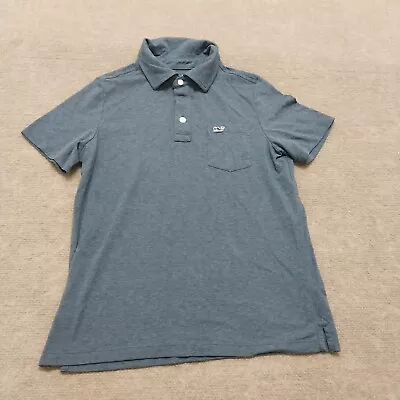 Vineyard Vines Edgartown Polo Youth Boys Size Small Short Sleeve Blue Polo Shirt • $10.88