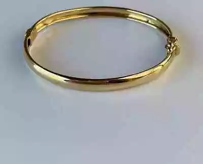 Vintage & Estate New Style 14k Yellow Gold Finish 7  Bangle Bracelet Unisex • $110