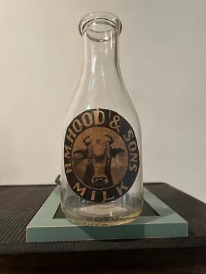 Vintage 1940s Milk 1 Quart Bottle With Decorative Label • $6.99