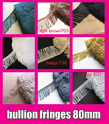 80mm Bullion Fringing Trim Upholstery Flags Tassel Fringing Looped Fringing Trim • £1.25