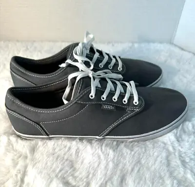 Vans Off The Wall Atwood Lace Up Shoes Womens 11 Charcoal Skateboarding • $21.90