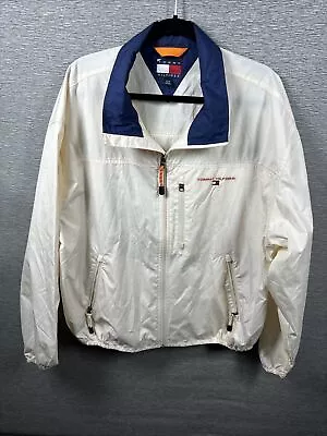 Vintage Tommy Hilfiger Off White Windbreaker Jacket Size XL • $26.95
