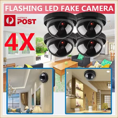 4PCS Dummy Fake Camera Surveillance CCTV Security Dome Camera Flashing LED Light • $15.87