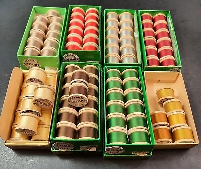 Pearsall's Gossamer Silk Thread Fly Tying Thread Vintage Wood Spools • $26.99