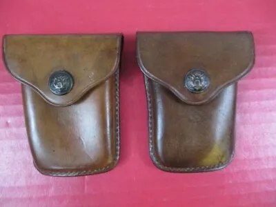 WWI US Army M1910 Leather Garrison Belt Pouch Set W/Eagle Snap - RIA 1915 XLNT 3 • $119.99