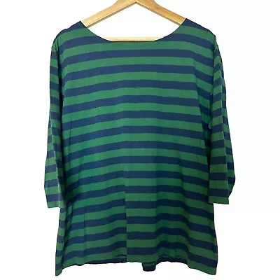 £14.99 • Buy Seasalt Cornwall Sailor Top Ladies Size 20 Striped Blue Green 3/4 Sleeve Jersey