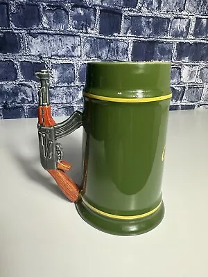 Cabela's Green Rifle Stein Coffee Mug 30 Oz Novelty Green With AK47 Handle Sport • $34.99