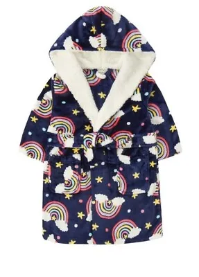 Girls Luxury Fleece Rainbow Hooded Dressing Gown Age 11-12 New With Tags • £4.99