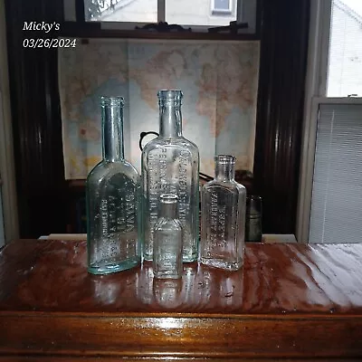 Lot Of 4 Pre 1900's Medical Bottles. Salvation Oil James Peerless Apothecary  • $27