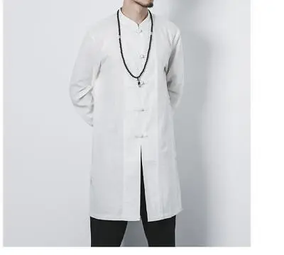 Mens Chinese Cotton Linen Tang Suit Shirt Coat Jacket Tai Chi Kung Fu Uniform • $30.31