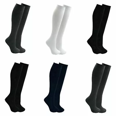 13612 Pair Ladies Girls Long Cotton Knee High Uniform School Socks Lot Sizes • £3.99