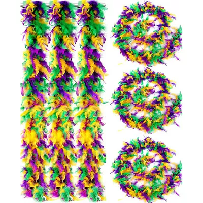 £6.59 • Buy Carnival Ostrich Feather Strip Trim Boa Fluffy Mardi Gras Costume Headress Strip