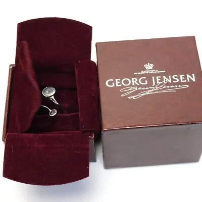 GEORG JENSEN Vivianna Torun #159 Sterling Silver Ring W/Moonstones US 8.25 • $1290