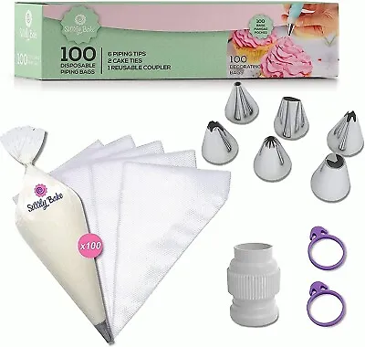 £2.99 • Buy Premium Quality 100 PCs Cake Decorating Kit With 100 Disposable Piping Bags - UK