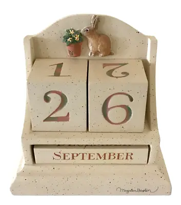 Hallmark Sketchbook Perpetual Block Calendar Marjolein Bastin Bunny Rabbit Decor • $12.99