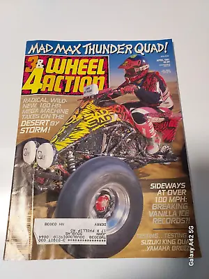1991 April 3 & 4 WHEEL ACTION MAGAZINE Honda  Yamaha Suzuki Dirtwheels • $49.95