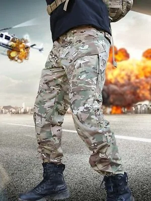 Multicam Black Mens Pants Tactical Military Army Cargo Combat Trousers Casual • $39.89