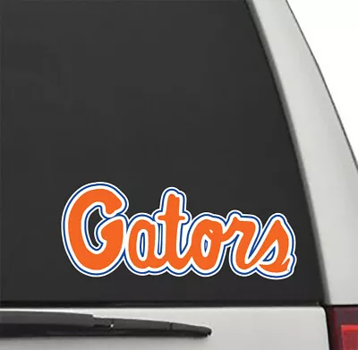 Florida Gators GATORS SCRIPT LOGO In Orange Vinyl Decal UF Car Truck Sticker • $3.95