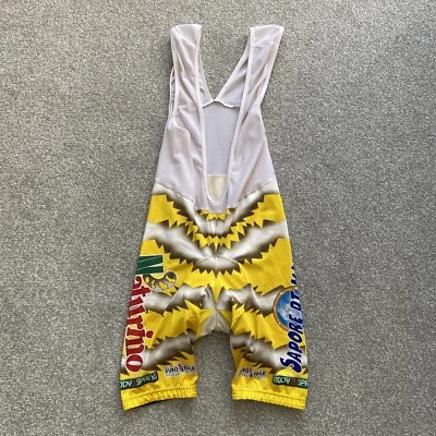 £20 • Buy Yellow Cycling Bib Shorts Vest Lycra Size S Nalini Vintage Padded Excellent