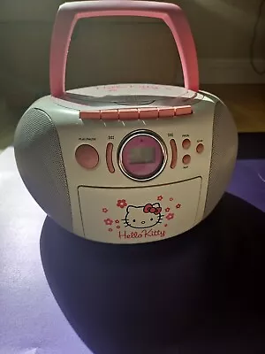 Vintage Hello Kitty Working AM/FM CD Cassette Recorder With Box And Owners Manua • £50