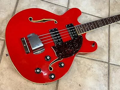 Early 1970s Mosrite USA Celebrity Hollowbody Bass Red With Case • $975