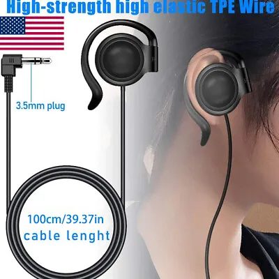 3.5mm Wired Ear Hook Single Earpiece Headset Earphone Headphones Listen Only • $8.78