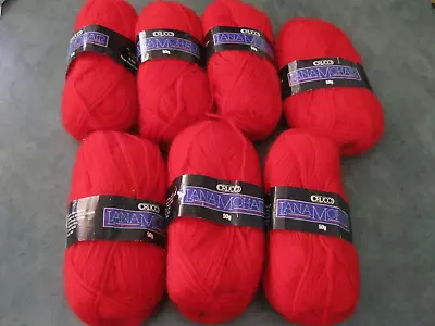 Crucci: Lana Mohair: Colour Red: Wool/Mohair : 8ply : 350grams    :Unused : • $18