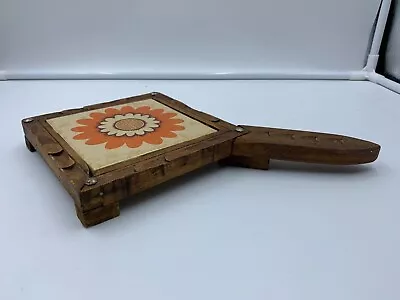 Vtg Trivet Mexican Dal-Tile With Hand Carved Wood Stand Monterrey 5 3/4  Square • $24.99