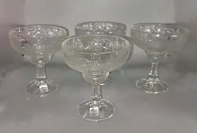 4 Princess House FANTASIA CRYSTAL 6 1/4  MARGARITA GLASSES Vintage • $0.99