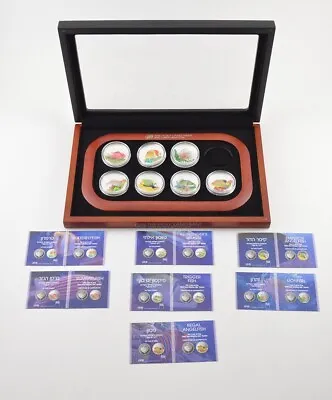 2016-2017 Palau $5 1 Oz .999 Silver Coin 7 Coin Set - Fancy Display & COA *9463 • $494.10