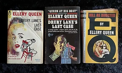 Lot Of 3 Ellery Queen Murder Mystery PB Novels Drury Lane’s Last Chance +2 • $10.49