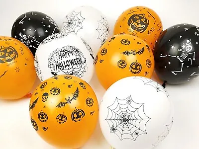 25Pcs 12  Assorted Halloween Printed Latex Balloons Celebration Party Favors • $3.16