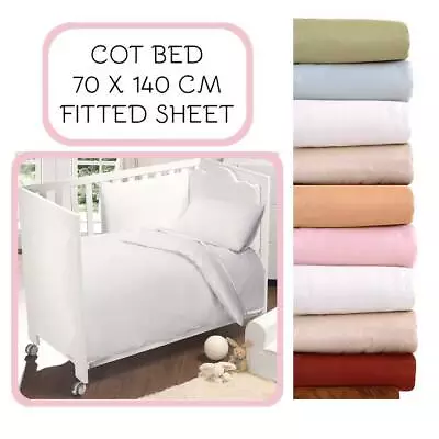 Nursery Baby Cot Bed Toddler Junior Bed Fitted Sheet - 70 X 140 Cm • £4.99