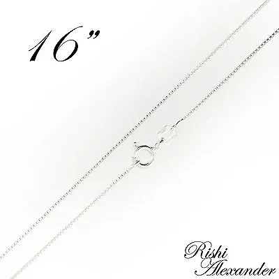 Sterling Silver BOX Chain Necklace Thin .7mm 012 Gauge 925 Italy Italian Jewelry • $4.14