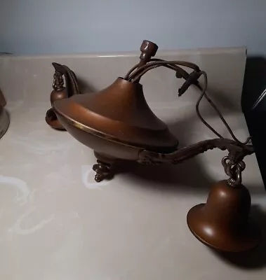$18.99 • Buy Vintage  Pan Ceiling Light Lamp Fixture 2 -light P&S Sockets  Not Tested
