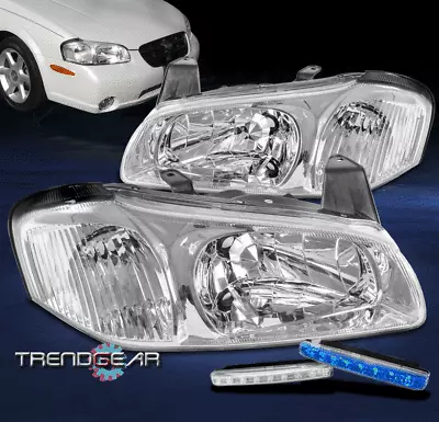 For 2000-2001 Maxima Replacement Chrome Headlights Lamp W/Blue LED DRL Kit LH+RH • $111.95