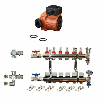 UNDERFLOOR HEATING  2-12 MANIFOLD SET  Pipes Conectors Size 16mm / 15mm • £256.16