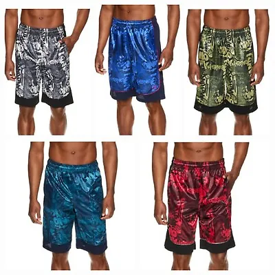 AND1 Men's 11  Pick Color Graffiti Active Performance Gym Mesh Shorts: S-3XL • $16.99