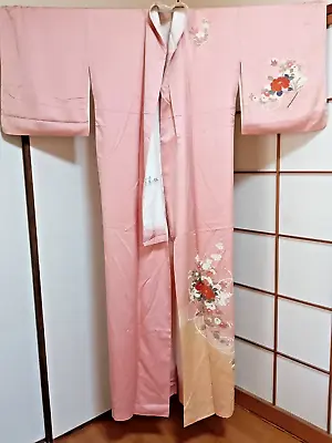 Kimono Nagajuban Haori Japanese Traditional Silk Vintage Retro Handmade • $49.99