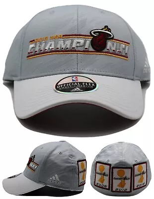 Miami Heat New Adidas 3 Time 2013 NBA Finals Champions Banner Gray Era Hat Cap • $19.99