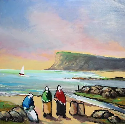 Irish Art Original Abstract Oil Painting FAIR HEAD N. IRELAND By DESMOND MONROE • £295