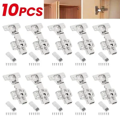 10X Door Hinge Cabinet Cupboard Hinges Soft Close Full Overlay Wardrobe Kitchen • £11.99