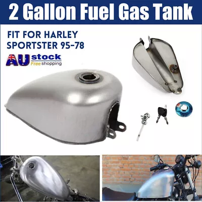 Unpainted 2 Gallon Custom Cafe Racer Gas Fuel Tank For Harley Sportster 95-78 AU • $145.99