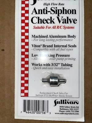 Sullivan Aluminum Anti-Siphon Check Valve 756 • • $15.99