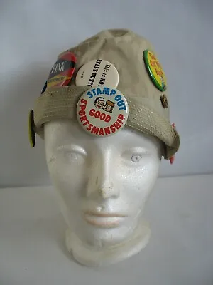 Vintage Assorted 60 's -70s  Funny Bucket Hat Jean Jacket Button Lapel Pin 14 Pc • $44.55