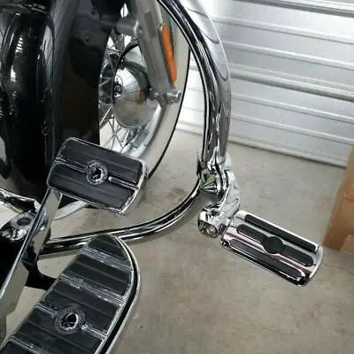 Chrome Fit 1-1/4  Crash Bar Highway Foot Pegs For Harley Road King Street Glide • $35.88