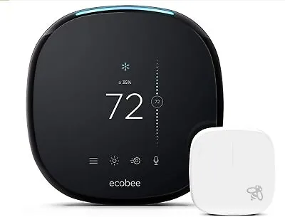 Ecobee4 Pro Smart Wi-Fi Thermostat EB-STATE4P-01 - White/Black - Scratch & Dent • $79.73