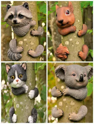 Novelty Animal Tree Peeker Garden Ornament Branch Hugger Outdoor Hanging Decor • £8.99