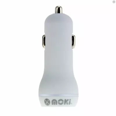 Moki Dual USB Car Charger 3.4A Rapid Charge White IPhone Android Samsung Phone • $21.50